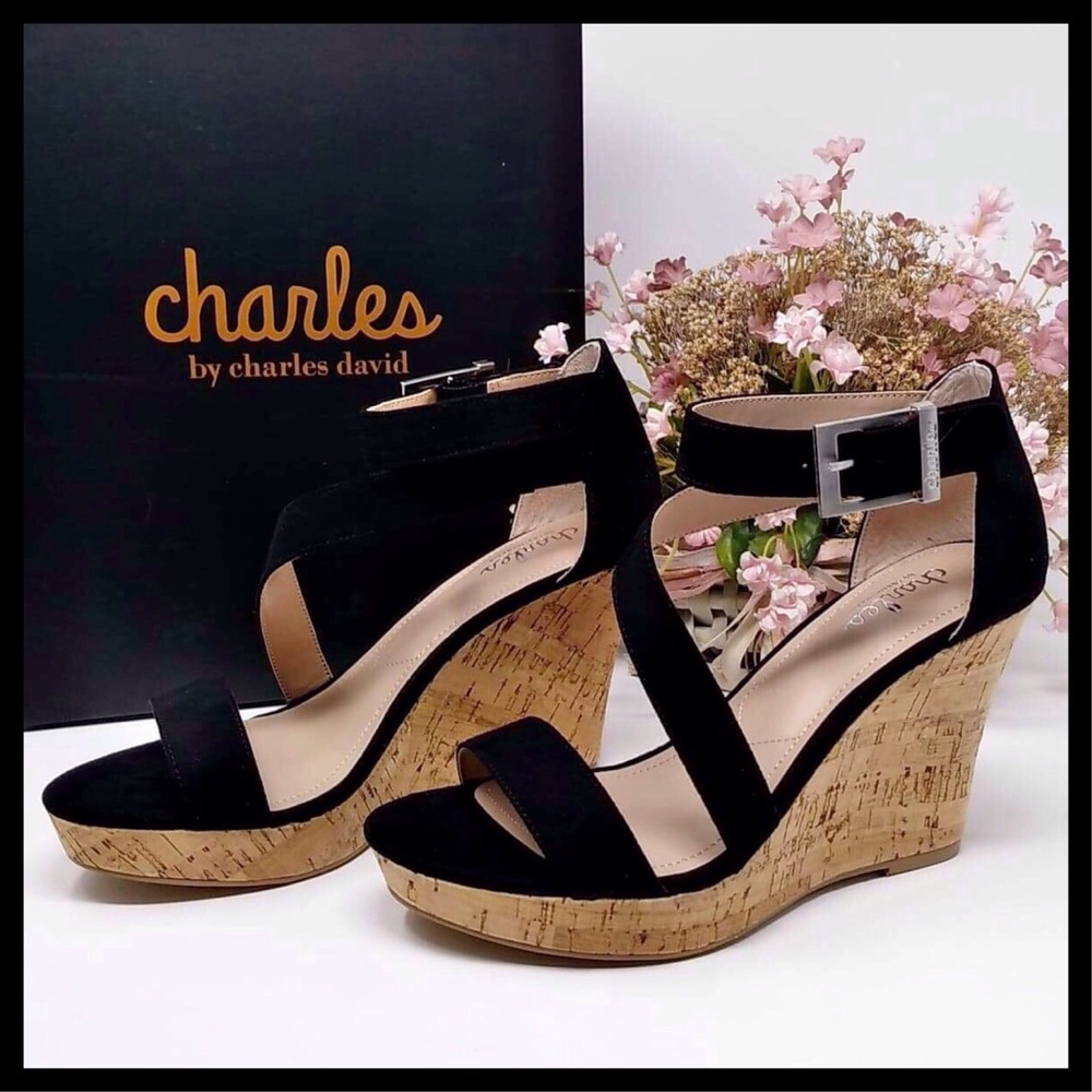 ❤️Size 9.5 Charles David Leanna Cork Wedge Sandal - Picture 2 of 8